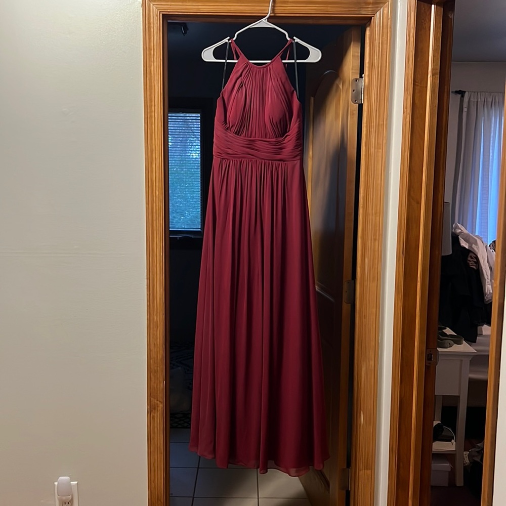 Dessy Maroon Bridesmaid Dress